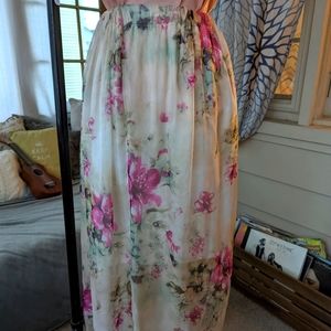 Midi Floral Flowy Skirt - Size L